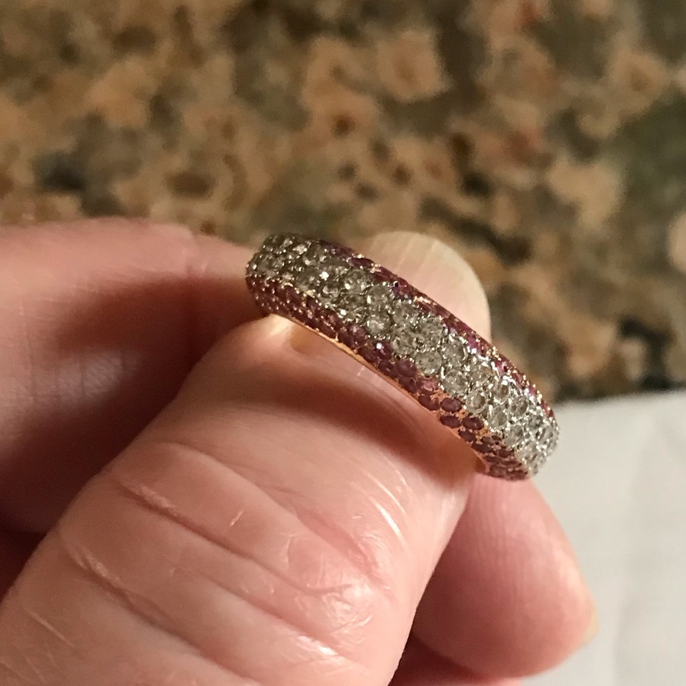 Levian pink sapphire and Diamond ring size 7.25.
